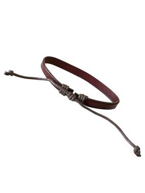 🔴 5 for $10 ONE Vintage Style Brown Leather Adjustable Tie Stacking Bracelet